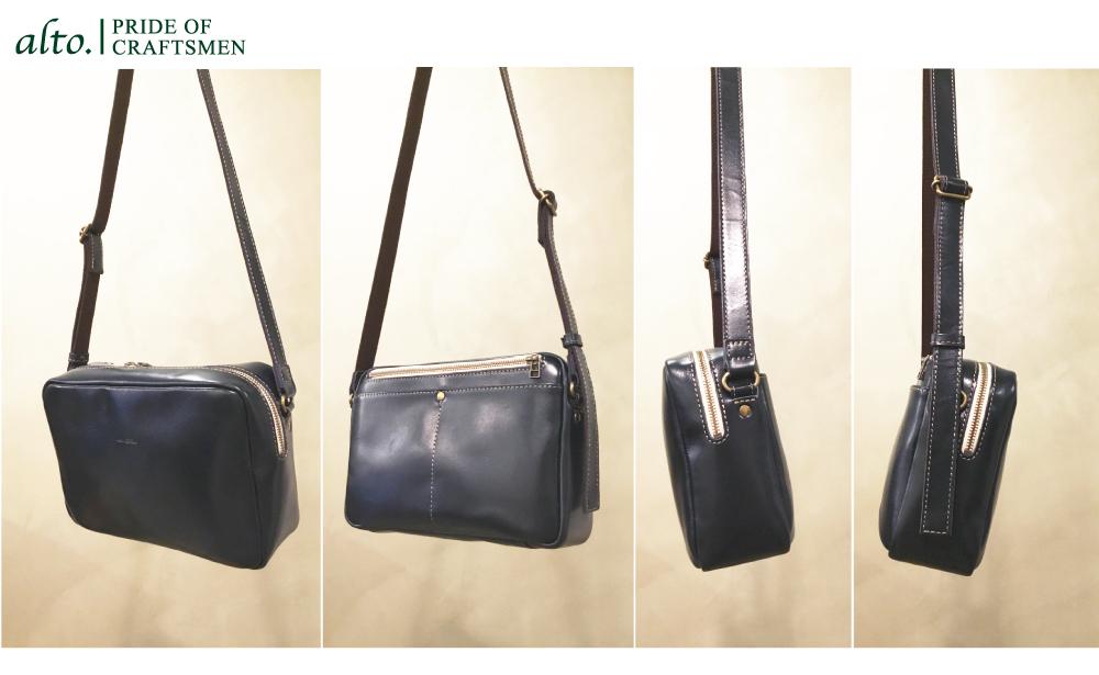 【alto.】BOX型ショルダーバッグ　AMSB-1151（ネイビー）