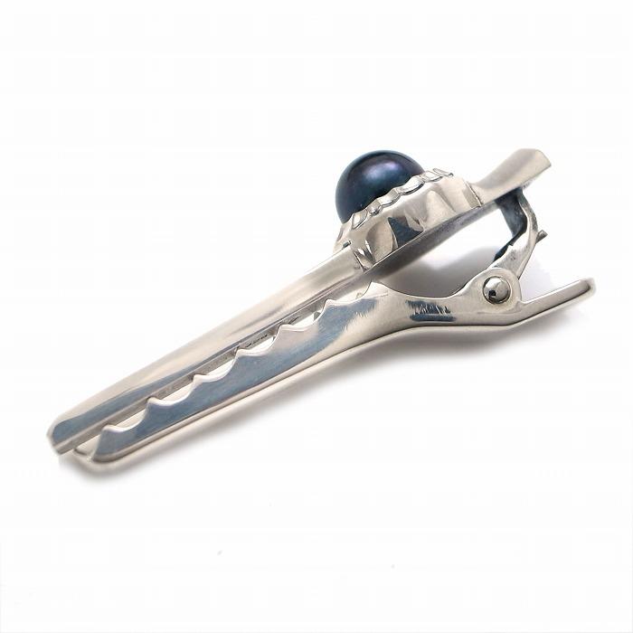 天然ブラックパール 銀製 タイピン DK-046　　