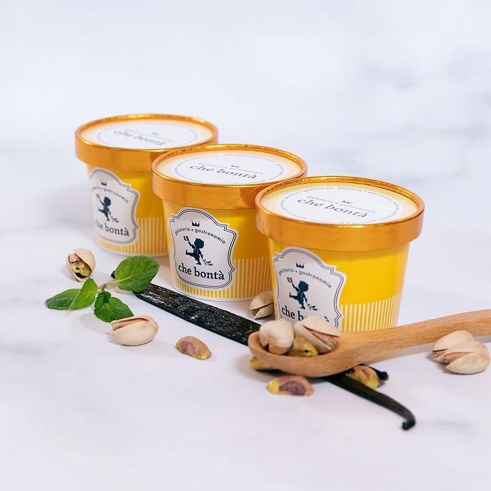 【che bonta（ケ・ボンタ）】人気ジェラート6個セット（ミルク・バニラ・ピスタチオ・ほうじ茶のロイヤルミルクティー・ジャンドゥーヤ・いちごミルク）