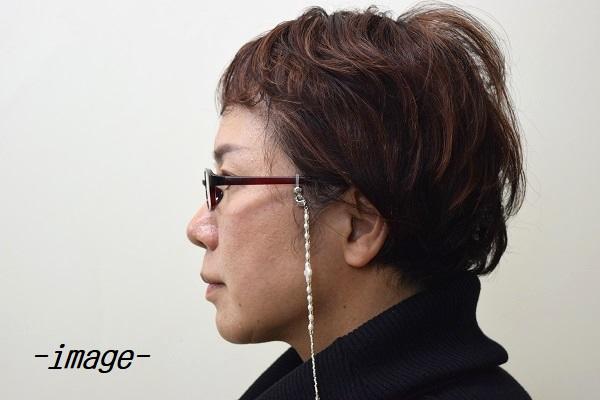 淡水パール眼鏡チェーン（白）　　