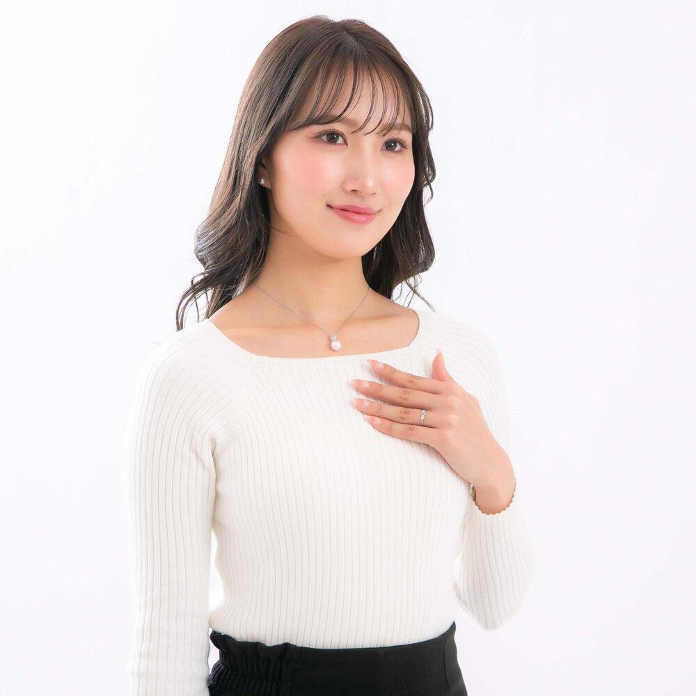 【月影】シロチョウパール ダイヤモンド ホワイトゴールド ペンダントトップ｜無調色 白蝶真珠 南洋真珠 10mm K18WG