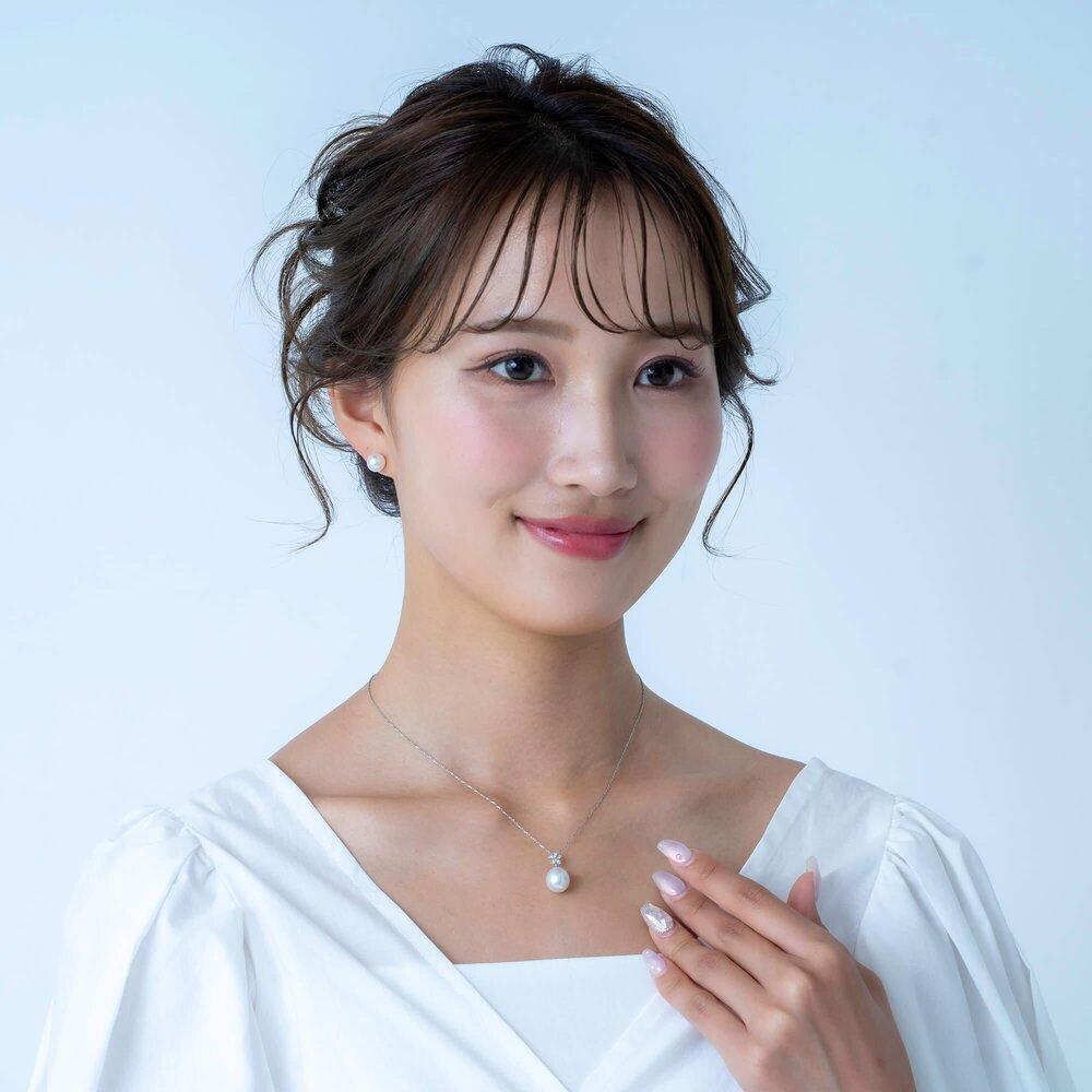 【星桜】シロチョウパール（南洋 白蝶真珠） 10mm ショートオーバル ダイヤモンド Pt900 プラチナ ペンダントトップ