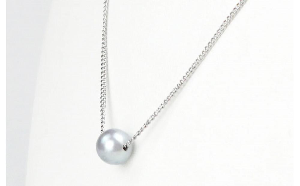 アコヤ真珠　グレーネックレス　7.5-8.5mm