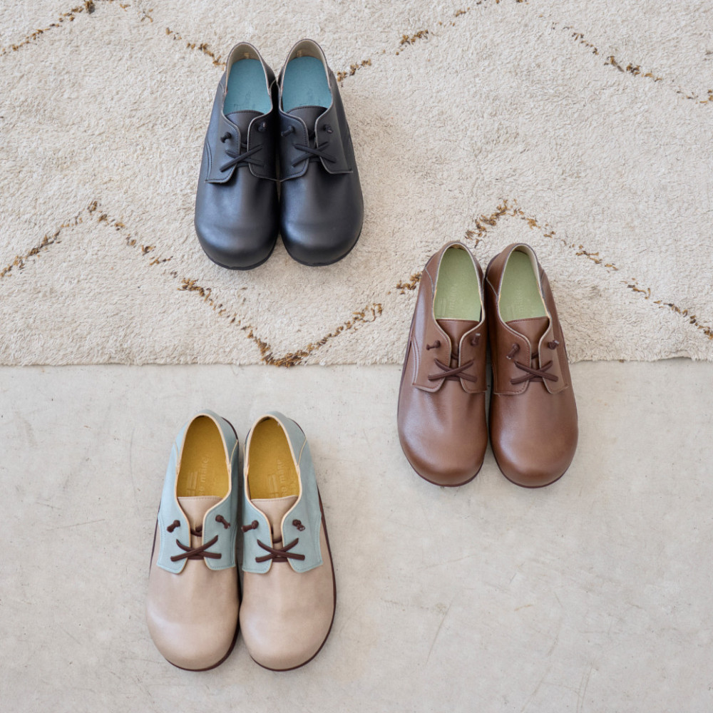 ゴム紐レースアップコンフォートシューズ｜グレーコンビ  LL(24.5cm) レディース スリッポン 幅広 甲高 外反母趾 ゆったり幅 大人気 靴