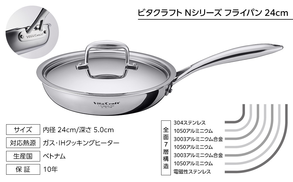 ビタクラフト Nシリーズ フライパン 24cm 7148