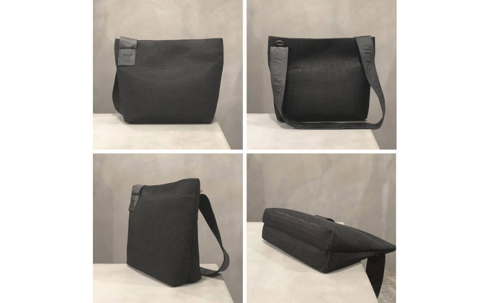 【-Less】DIA MESH／アシンメトリーショルダーバッグ　Ｍ （ブラック） LMSB-7002