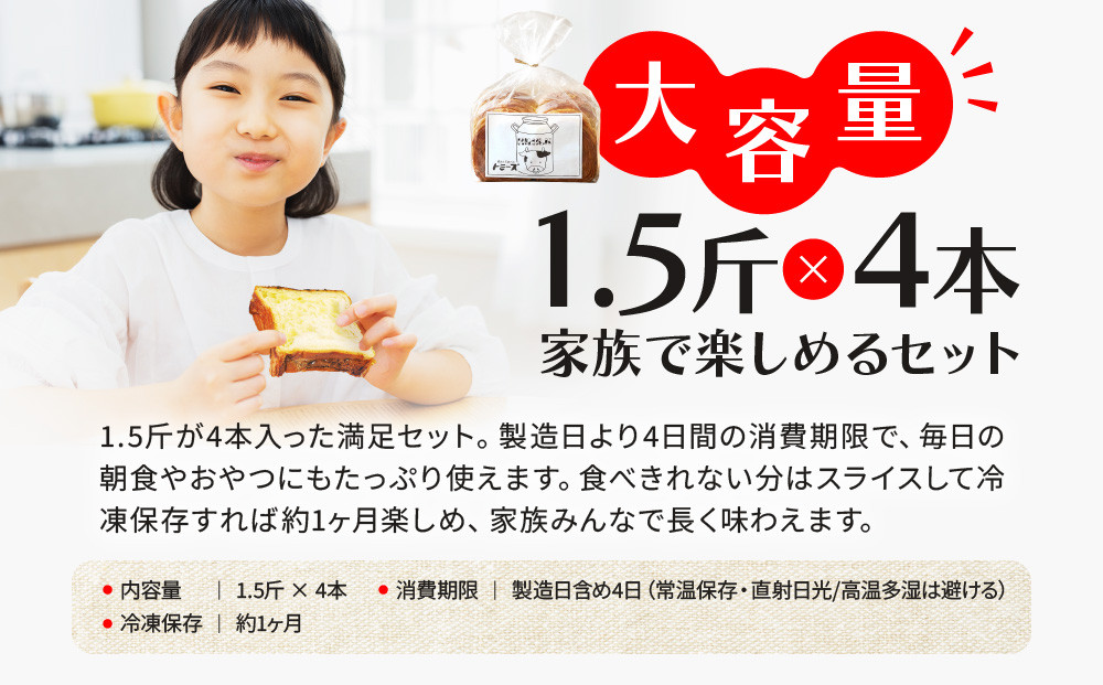 【トミーズ】ハイミルク食セット（1.5斤×4）