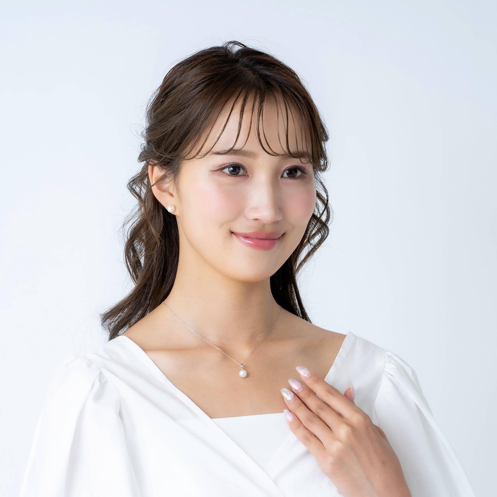 【響】無調色 アコヤ真珠（日本） 8.0mm ラウンド Pt900 プラチナ ペンダントトップ