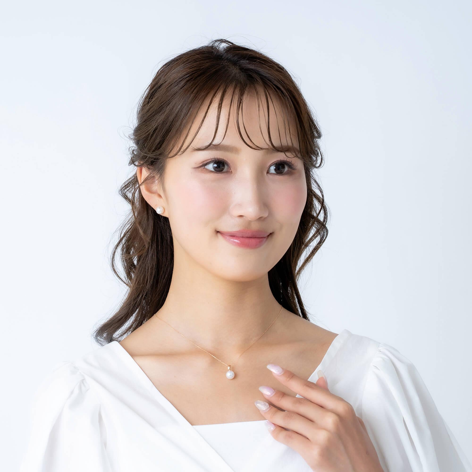 【響】無調色 アコヤ真珠（日本） 8.0mm ラウンド K18 ピンクゴールド ペンダントトップ