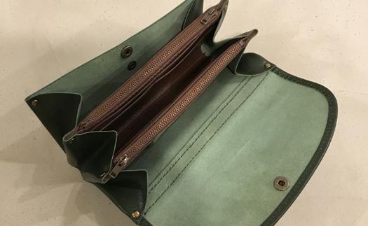 【alto.】ふんわりジャバラ長財布　AKEW-0400（グリーン）