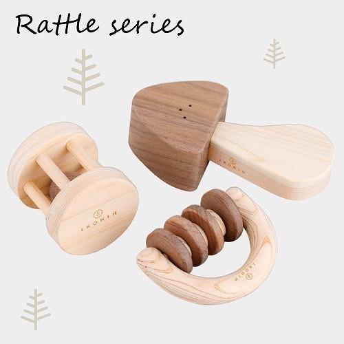 桧のおもちゃ　アイコニー　ベビーセット（ガラガラシリーズ・積み木） IKONIH　BabySet