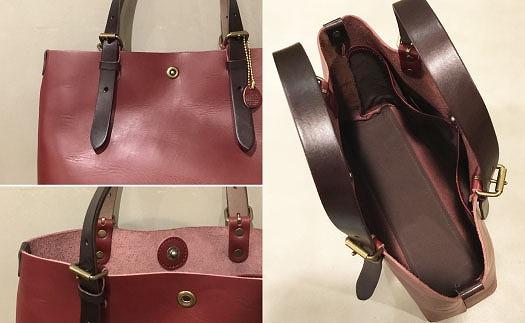 【alto.】一枚革トートバッグ（Ｓ） AMSB-1002（ワイン）