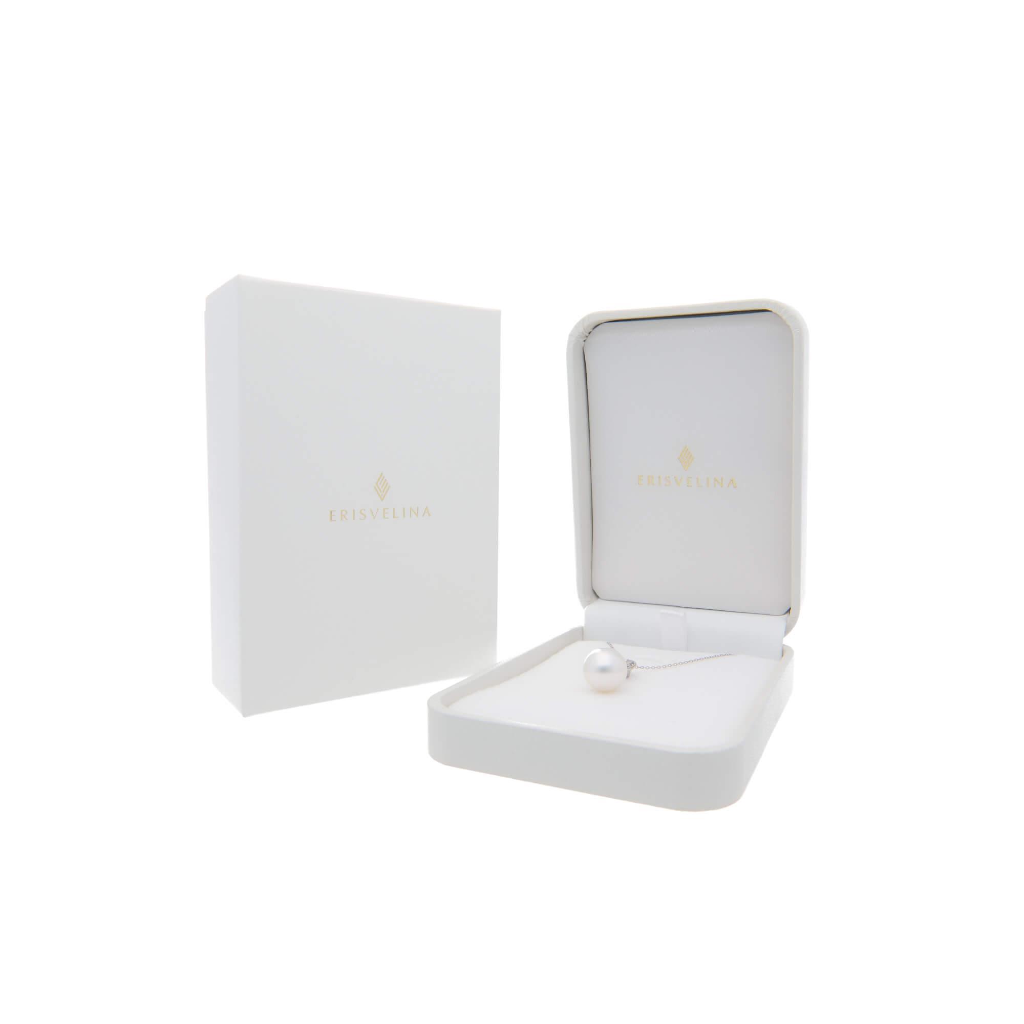 【星朧】シロチョウパール ダイヤモンド プラチナ ペンダントトップ｜無調色 白蝶真珠 南洋真珠 10mm PT900