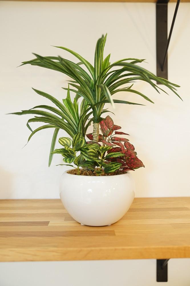 人工観葉植物　ユッカ寄せ植えジャングルポット