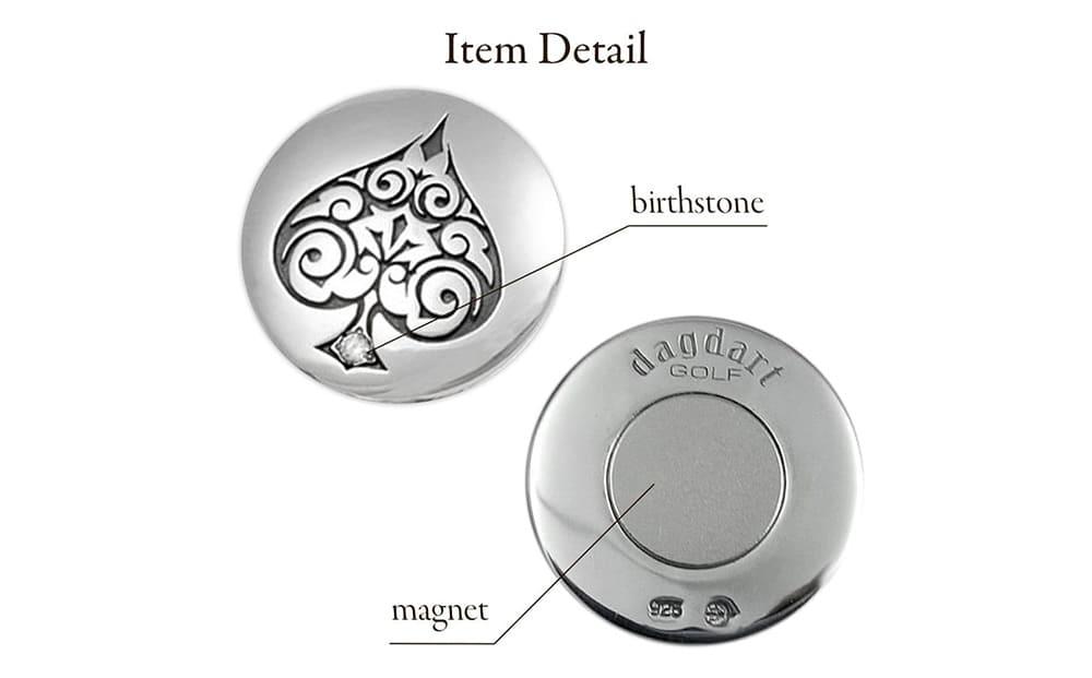 銀製　ゴルフマーカー スペード マグネット付き MS-041