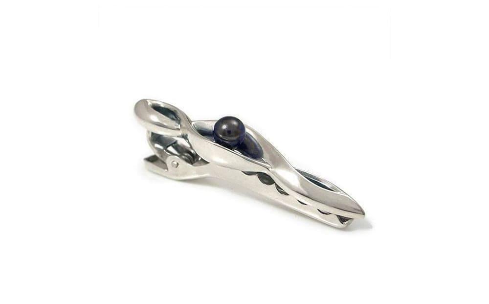 天然ブラックパール 銀製 タイピン DG-041　　