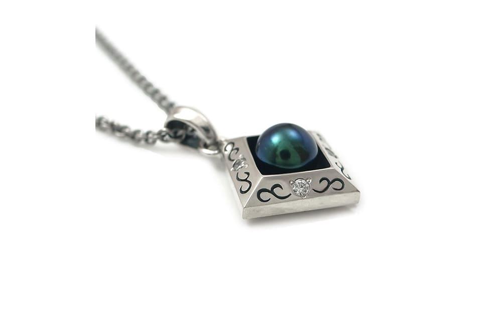 天然ブラックパール 銀製 ペンダント DT-472　　