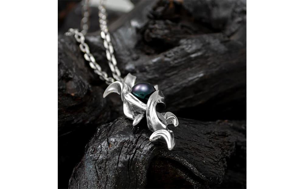 天然ブラックパール 銀製 ペンダント DT-446　　