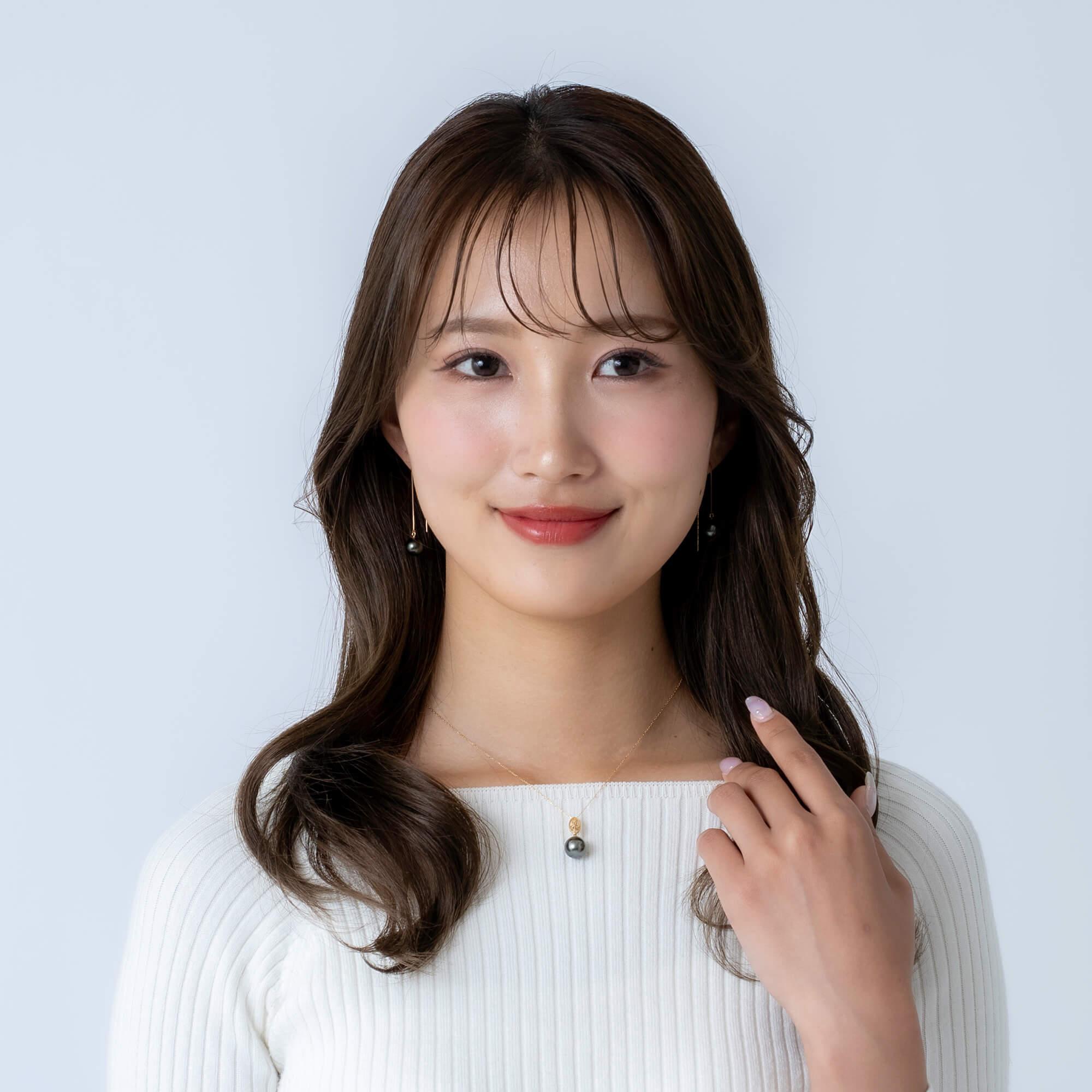 【澪標】ブラックパール ダイヤモンド イエローゴールド ペンダントトップ｜無調色 黒蝶真珠 タヒチパール 10mm K18YG