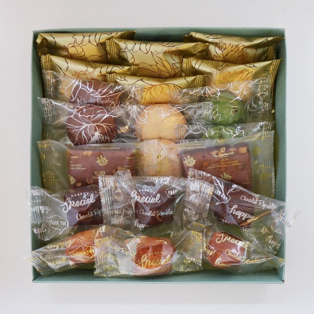 【ショコラリパブリック】神戸ベイクドギフト（ラングドシャ6個、クッキー 2個、サブレ 4個、ブラウニー 2個,フィナンシェ 6個【合計20個入】）
