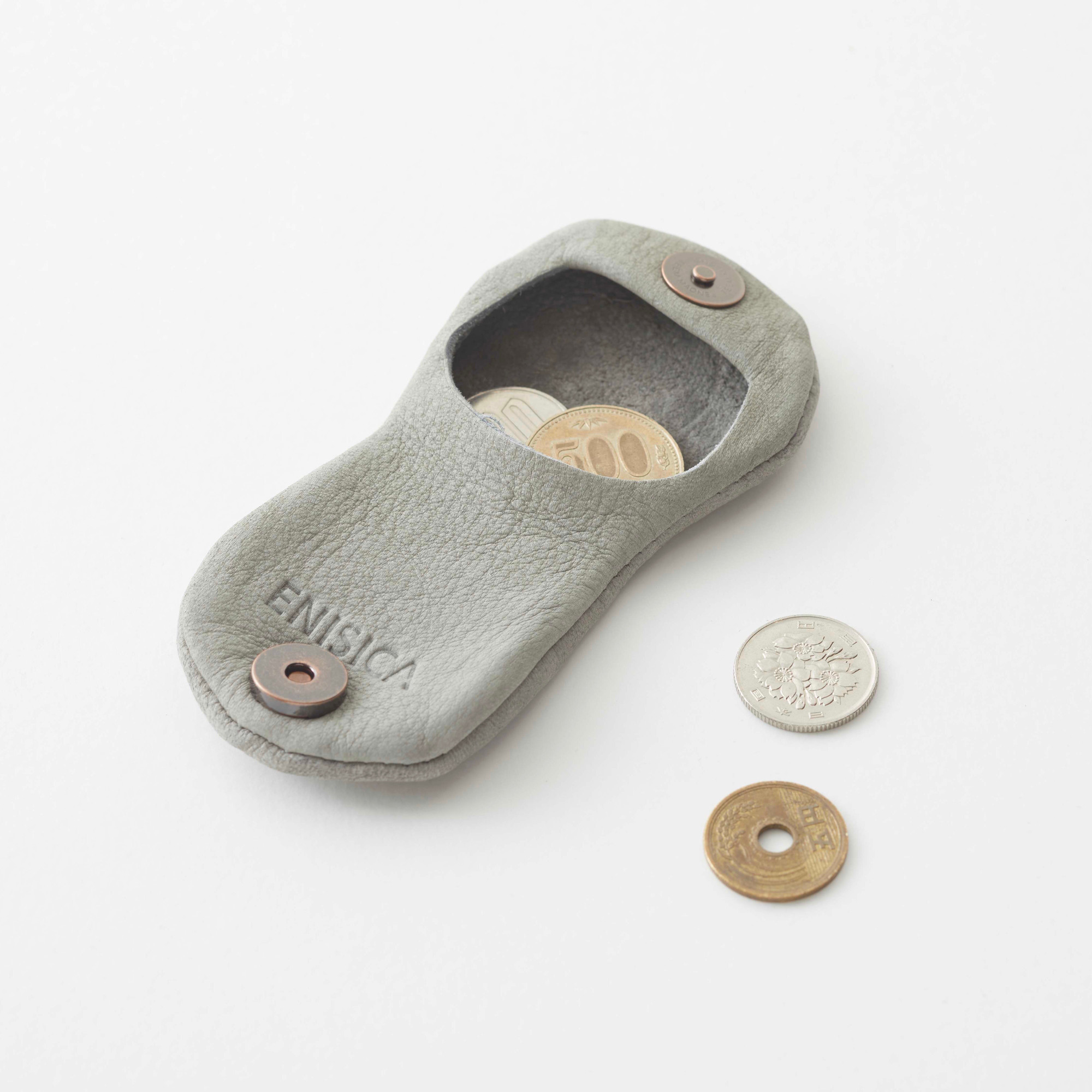 ENISICA エニシカ ジビエ鹿革 リンシカ コインケース 雪曇 (ゆきぐもり)