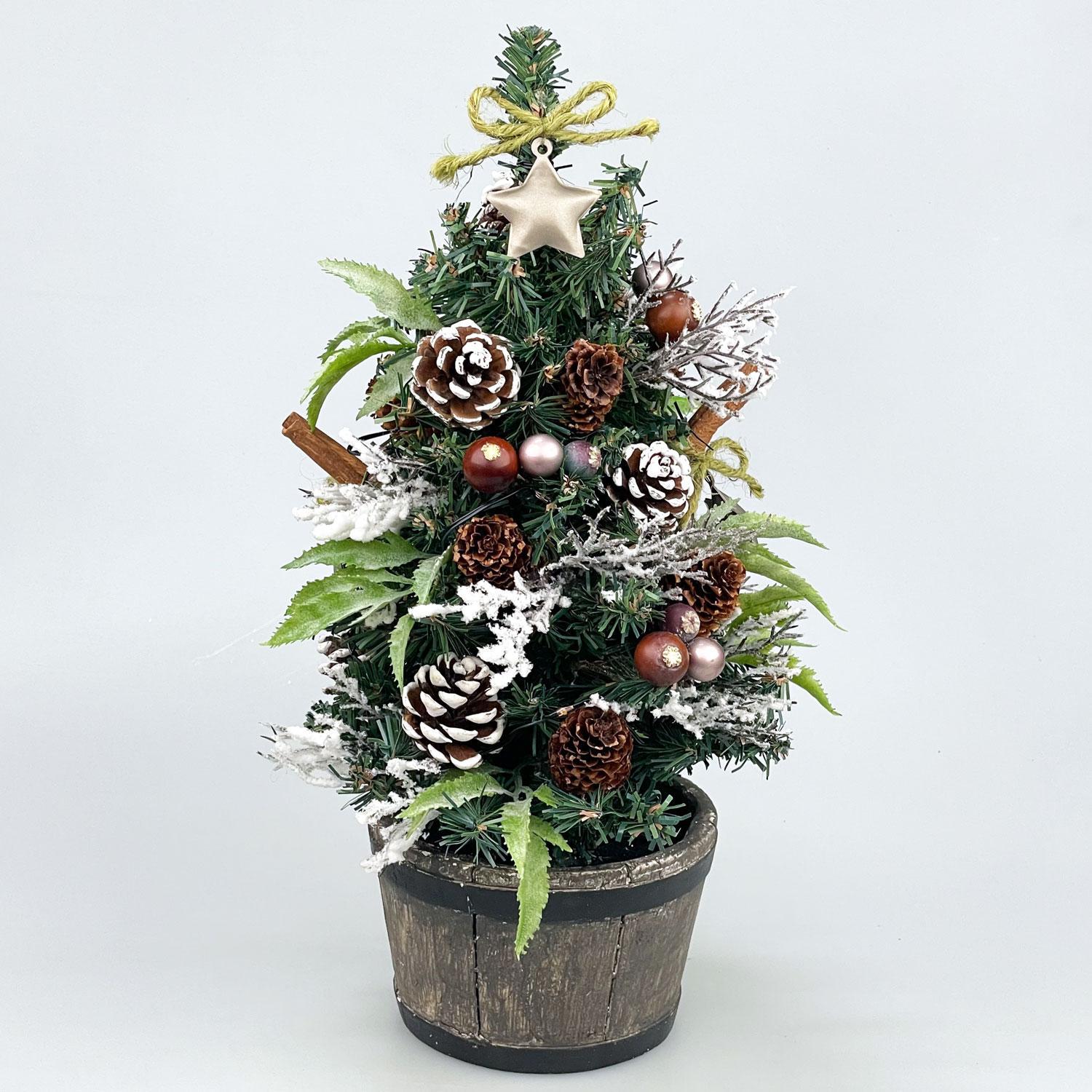 LEDミニクリスマスツリー 33cm ブラウン