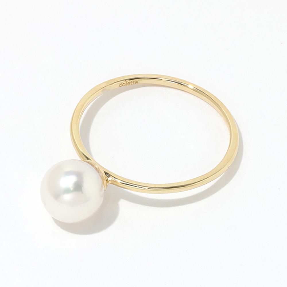 1粒アコヤパールリング【K18YG】