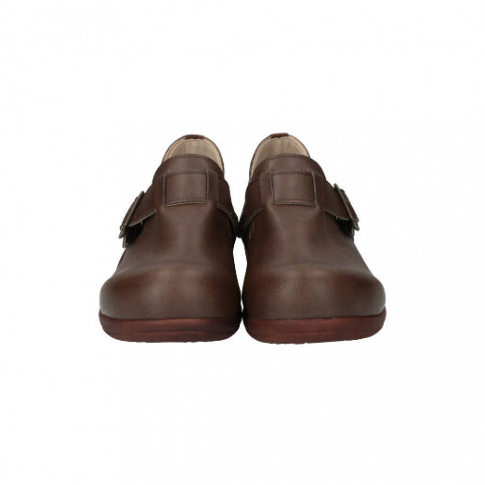 ベルトコンフォートシューズ｜ブラウン L(24.0cm) レディース スリッポン 幅広 甲高 外反母趾 ゆったり幅 大人気 靴