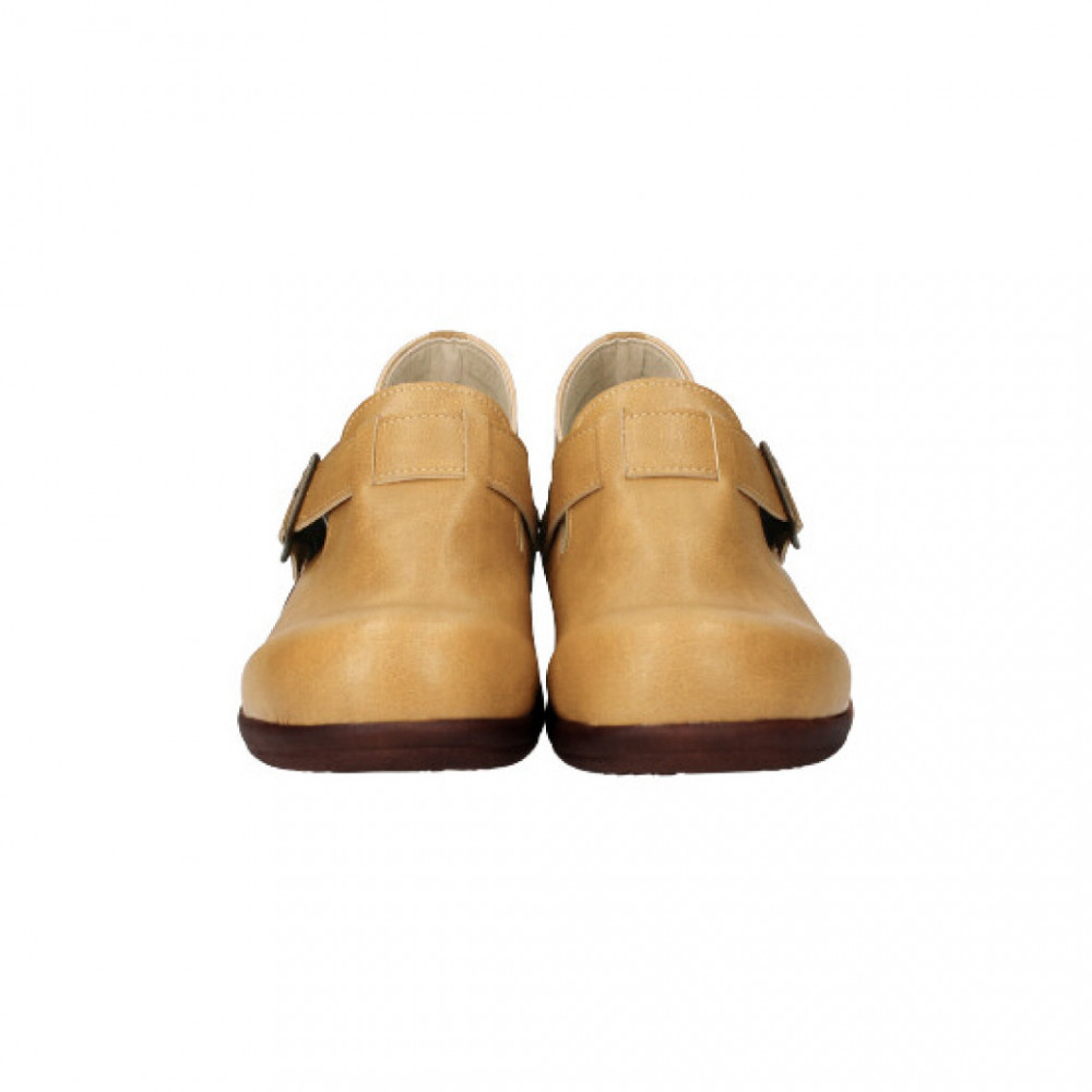 ベルトコンフォートシューズ｜マスタード M(23.5cm) レディース スリッポン 幅広 甲高 外反母趾 ゆったり幅 大人気 靴