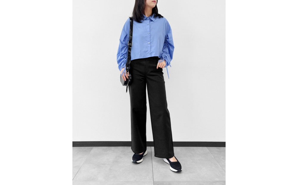 【B-THREE/ビースリー】ストレッチ×ジーンズ 本格デニム見えのワイドパンツ(770437)