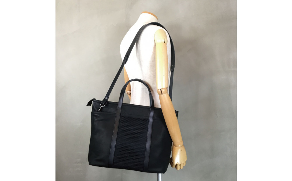 【-Less】SCARRED TEXTURE／トートバッグ　M （ブラック）　LMSB-0514