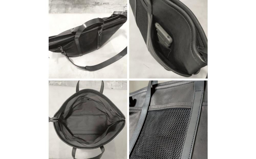 【-Less】SCARRED TEXTURE／トートバッグ　Ｌ （ブラック）　LMSB-0513