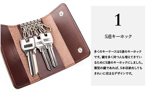 名入れ無料 Lemmaのキーケース（グリーン）