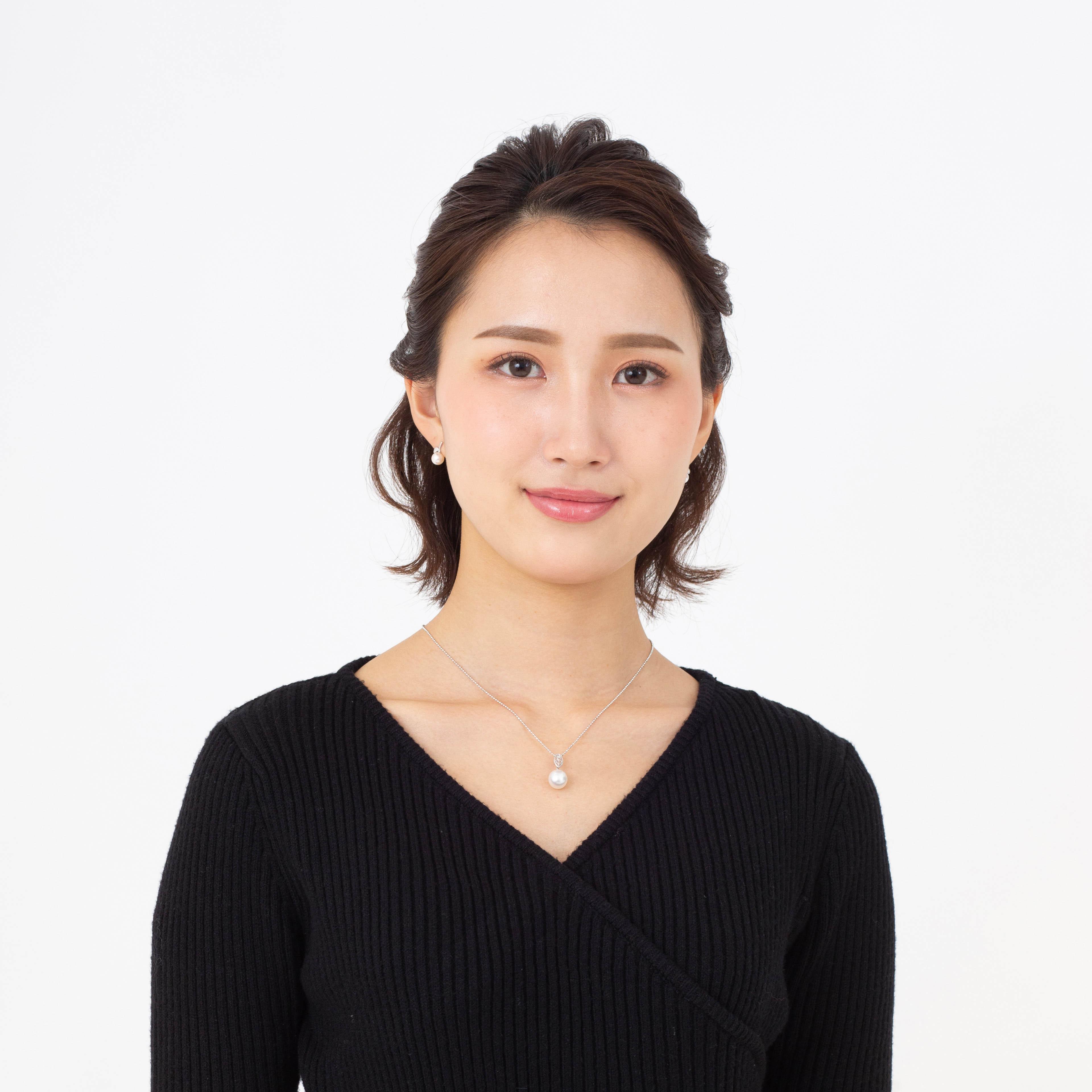 【澪標】シロチョウパール（南洋 白蝶真珠） 10mm ショートオーバル ダイヤモンド ペンダントトップ K18 ホワイトゴールド