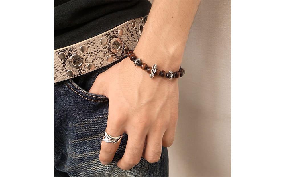 パワーストーン×シルバーブレス Lサイズ 天然石 DJ-004　　