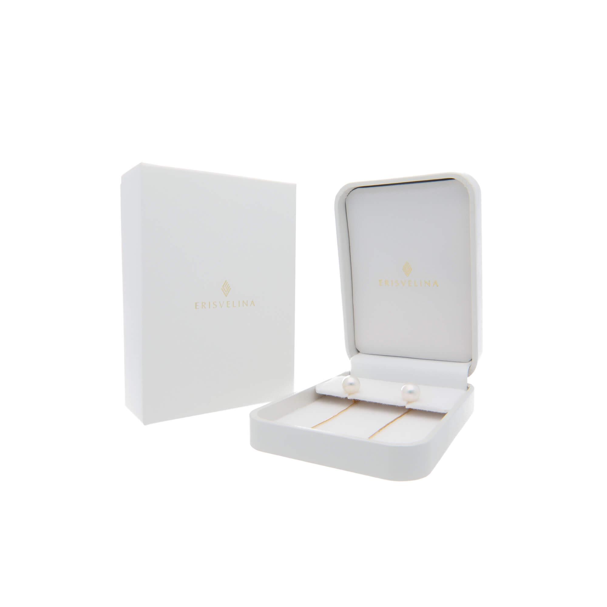 アコヤパール イエローゴールド アメリカンピアス｜無調色 アコヤ真珠 7.5mmUP K10YG