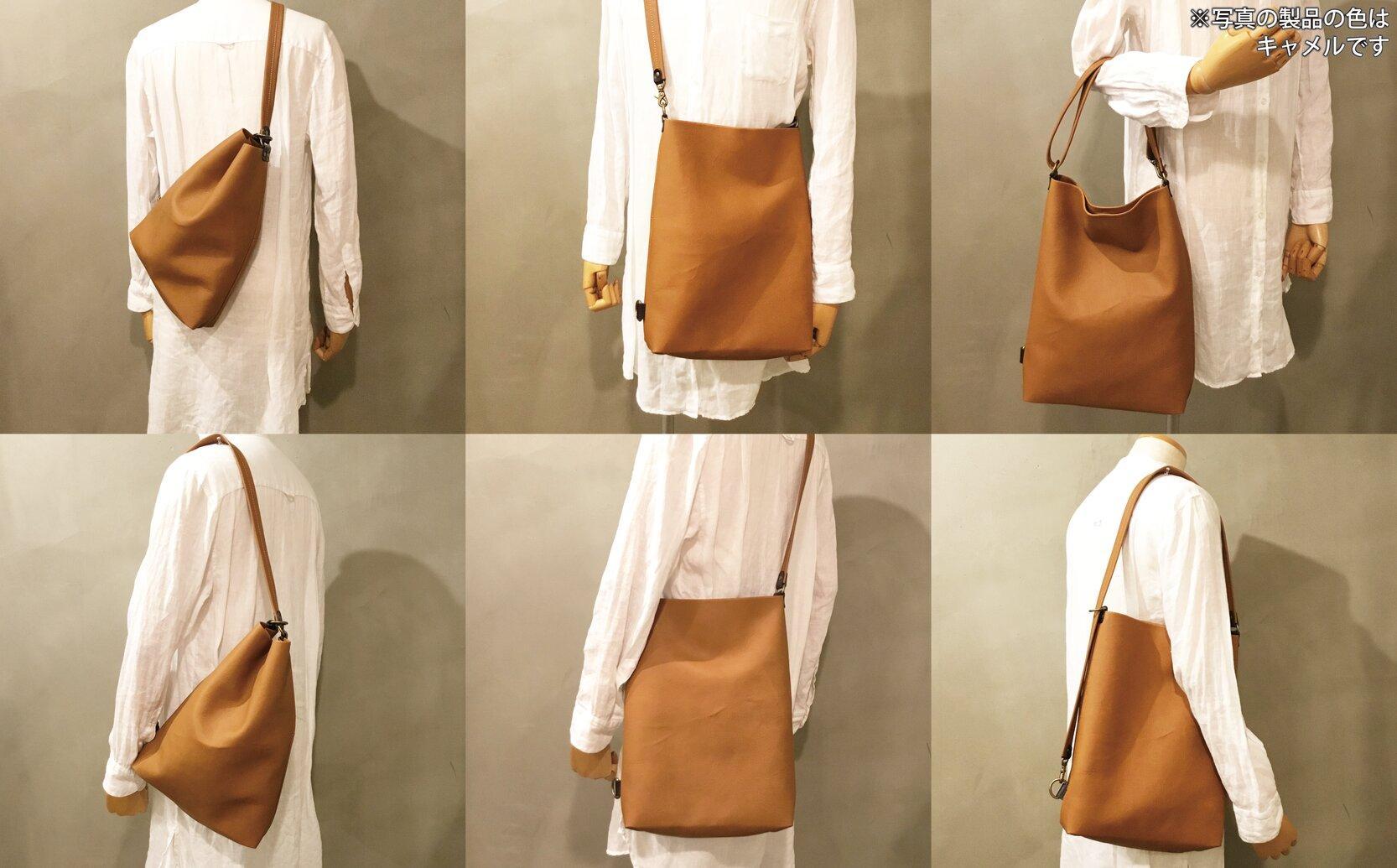 【alto.】Hシボプレス　縦型3wayトートショルダー　AKEB-3009（キャメル）