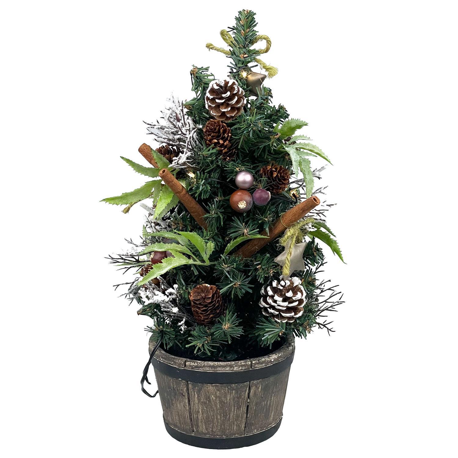 LEDミニクリスマスツリー 33cm ブラウン