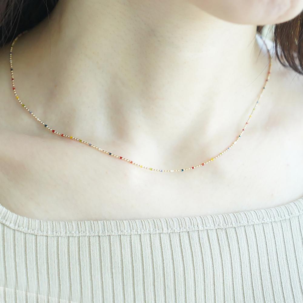 ルミネマルチカラーネックレス【K10YG】