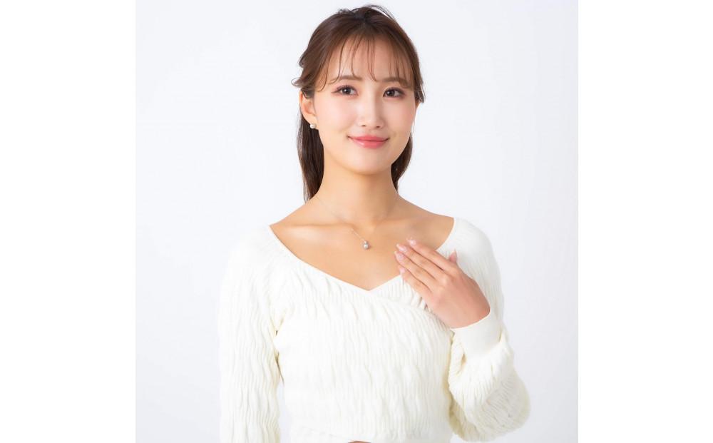 【響】ウルトラスカイブルー アコヤパール プラチナ ペンダントトップ｜無調色 アコヤ真珠 8.0mm セミラウンド PT900