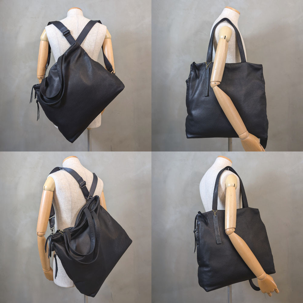 【-Less】RAMUDA　３ wayトートリュック　LMSB-0207（ブラック）