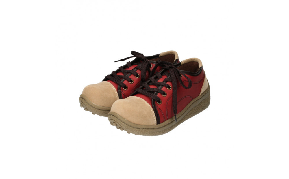 メンズポルカ｜ポルカ｜レッド M【42】(26.5cm) メンズ スニーカー 幅広 甲高 外反母趾 ゆったり 3E 大人気 厚底 靴