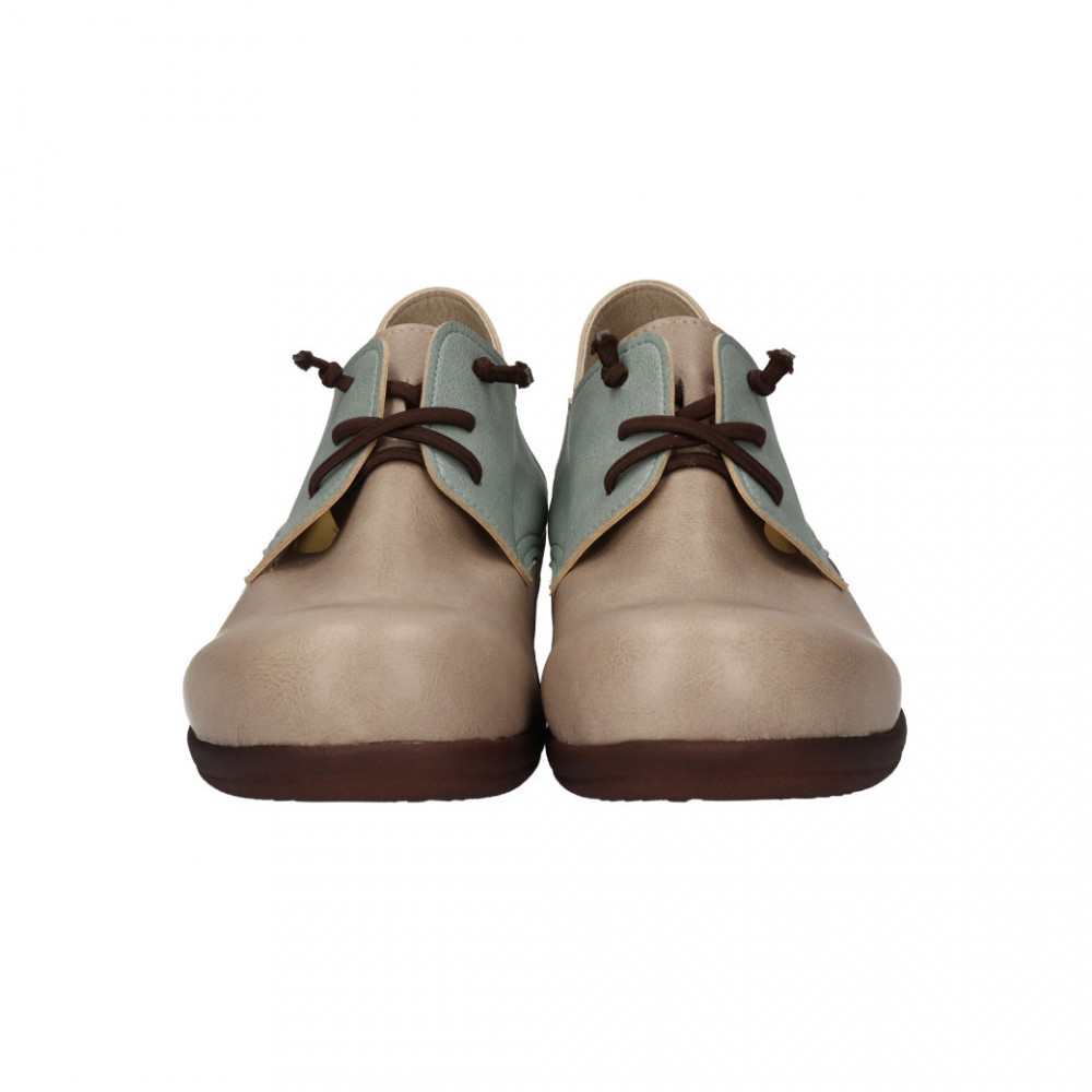 ゴム紐レースアップコンフォートシューズ｜グレーコンビ  LL(24.5cm) レディース スリッポン 幅広 甲高 外反母趾 ゆったり幅 大人気 靴