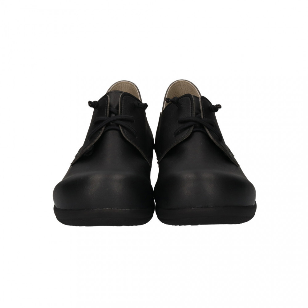 ゴム紐レースアップコンフォートシューズ｜ブラック  3L(25.0cm) レディース スリッポン 幅広 甲高 外反母趾 ゆったり幅 大人気 靴