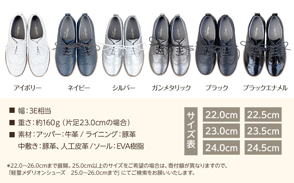 軽量メダリオンシューズ　【ブラック / サイズ　24.5センチ】