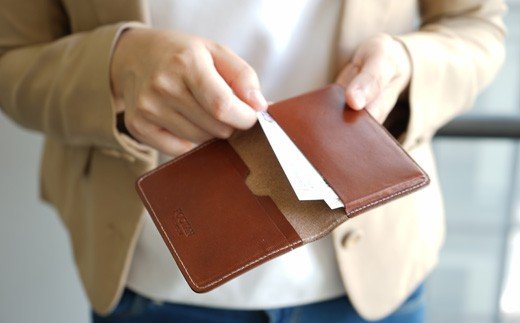 【ワインレッド】FOOTANブランド 本革名刺入れ