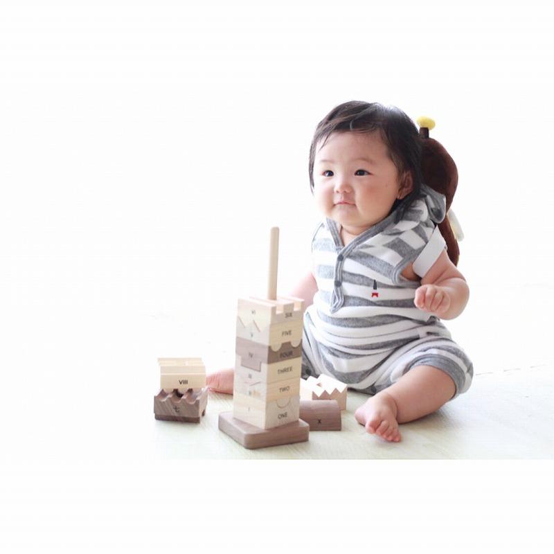 桧のおもちゃ　アイコニー　ナンバータワー IKONIH　Number Tower