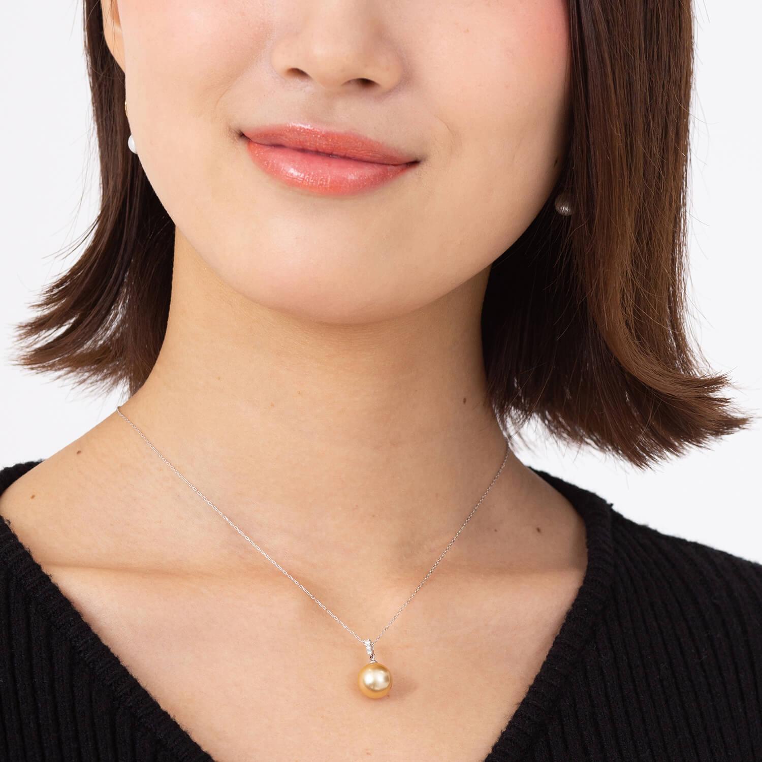 極上大珠/ルビー✨白蝶真珠 ゴールデンパール ネックレス 10-11.9mm 楽天市場】白蝶真珠 ネックレス オーロラ茶金 ゴールデンパール