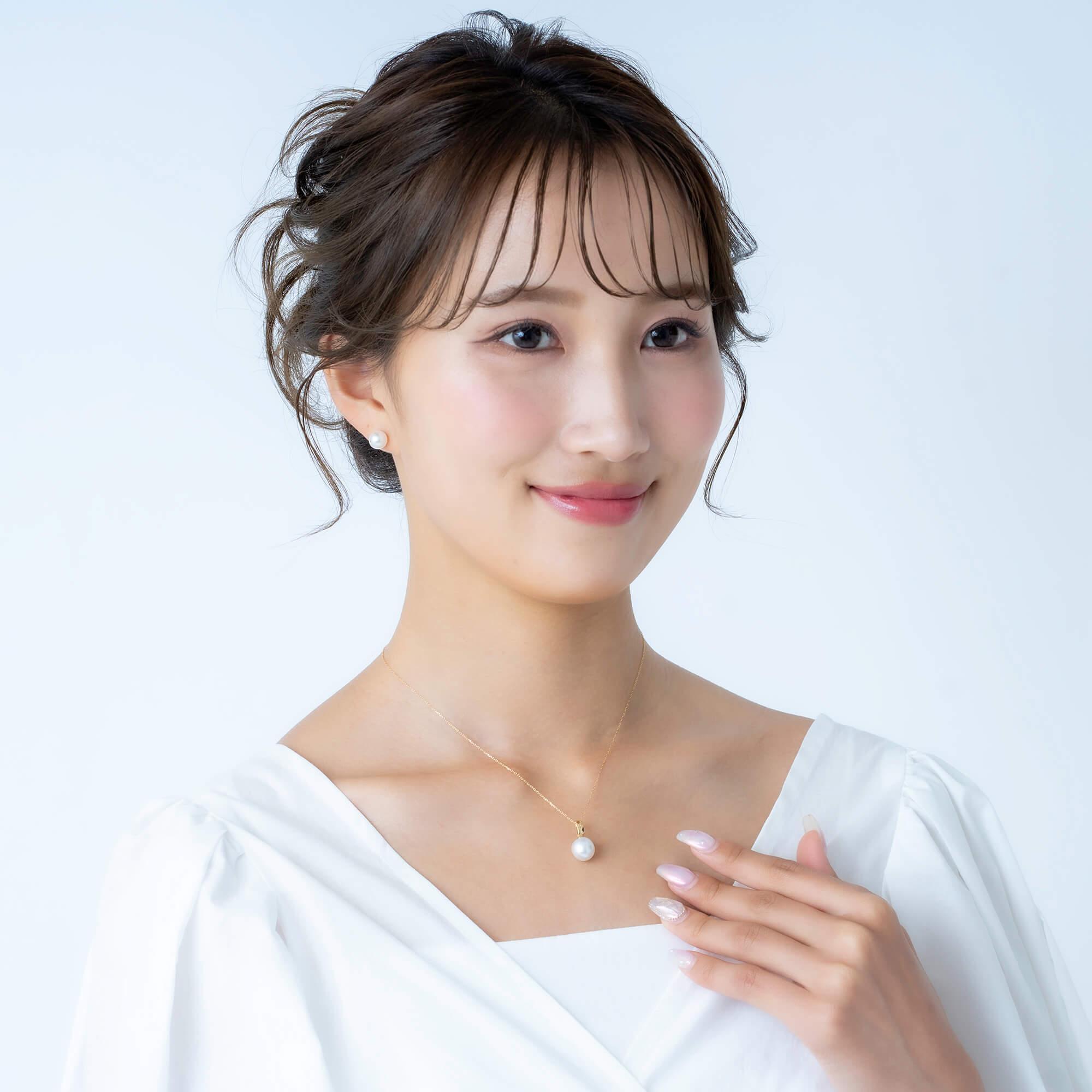 【響】シロチョウパール イエローゴールド ペンダントトップ｜無調色 白蝶真珠 南洋真珠 10mm K18YG