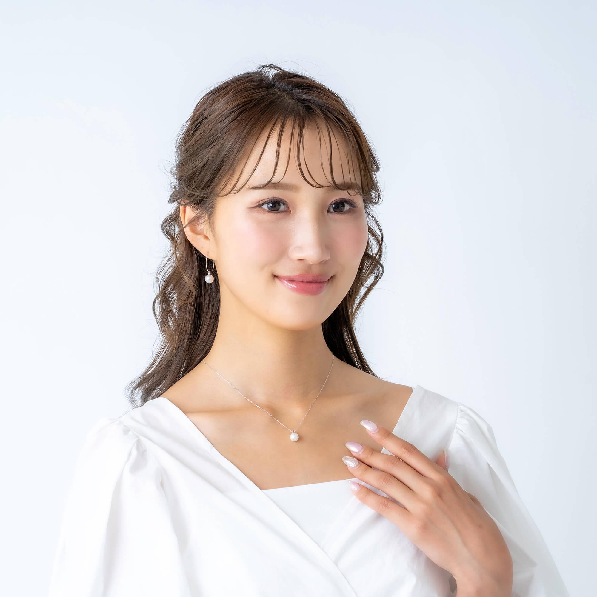 10月 誕生石 ピンクトルマリン 無調色 アコヤ真珠（日本） 8.0mm ラウンド Pt900 プラチナ ペンダント ネックレス（チェーン付き）